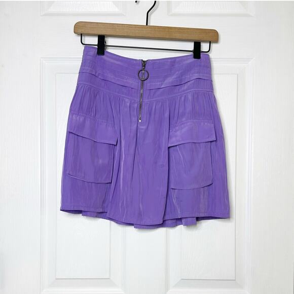 Ramy Brook Rosalie Mini Skirt Half Zip Purple Womens Size Small - Picture 1 of 8
